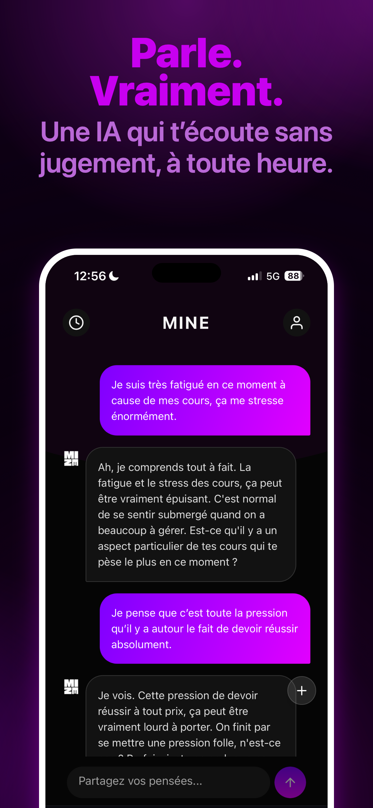 Écran Chat IA Mine