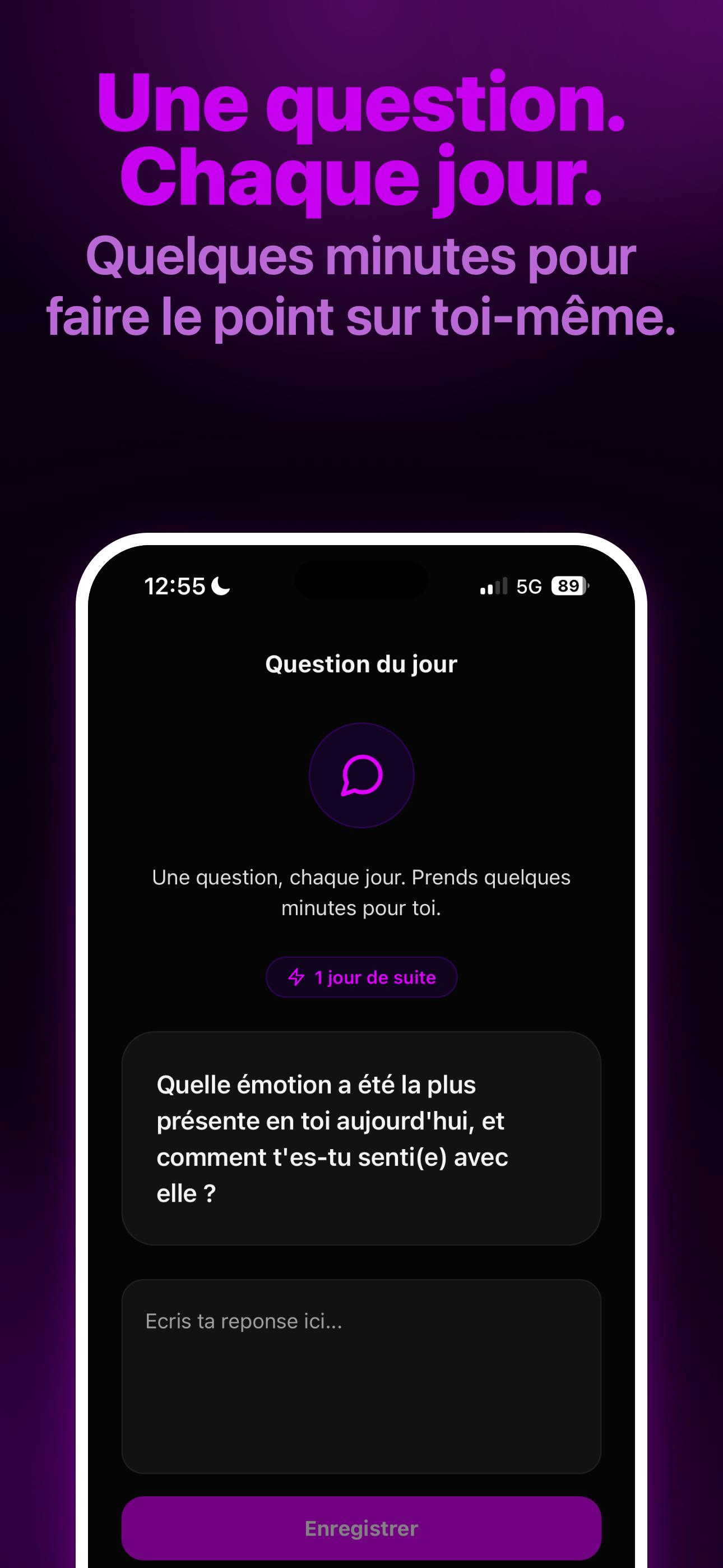 Écran Question du jour