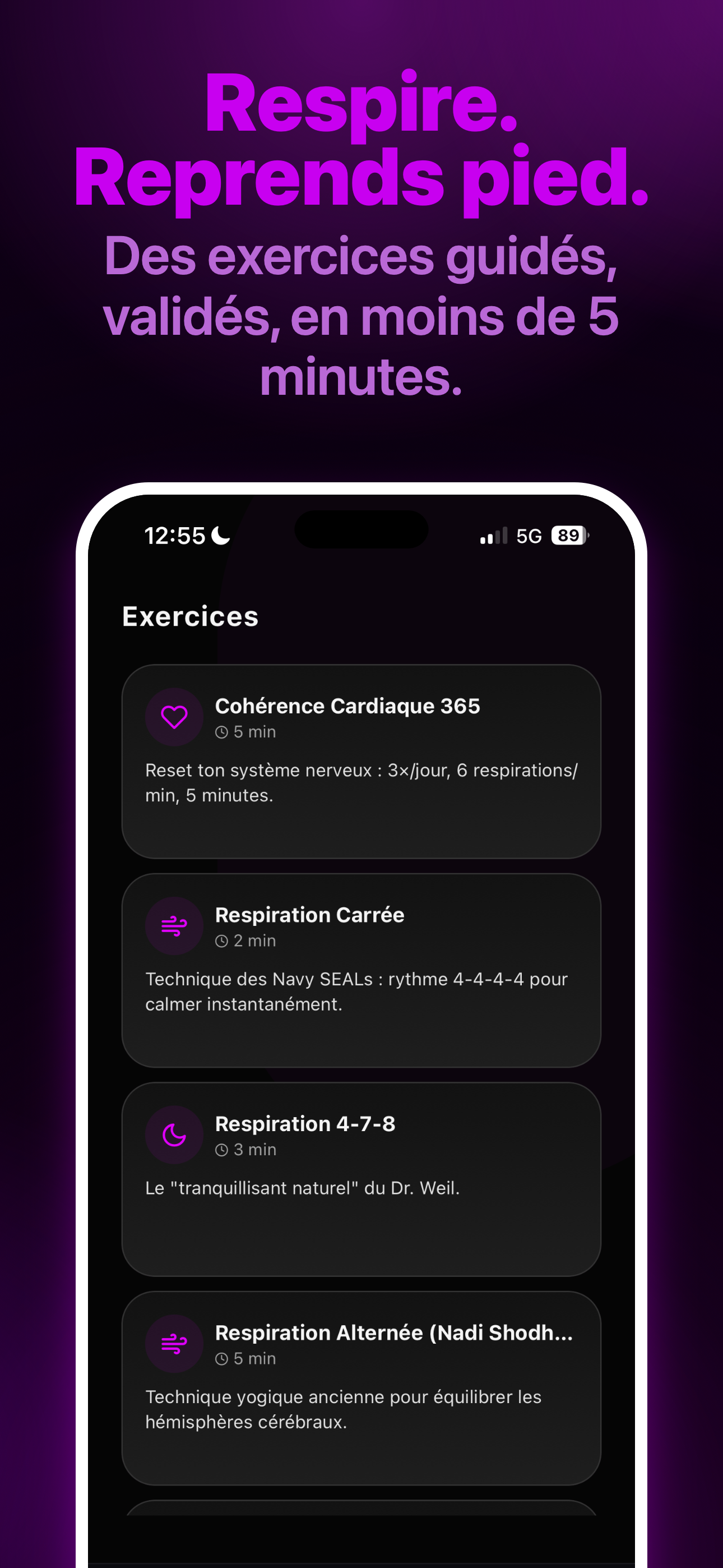 Écran Exercices